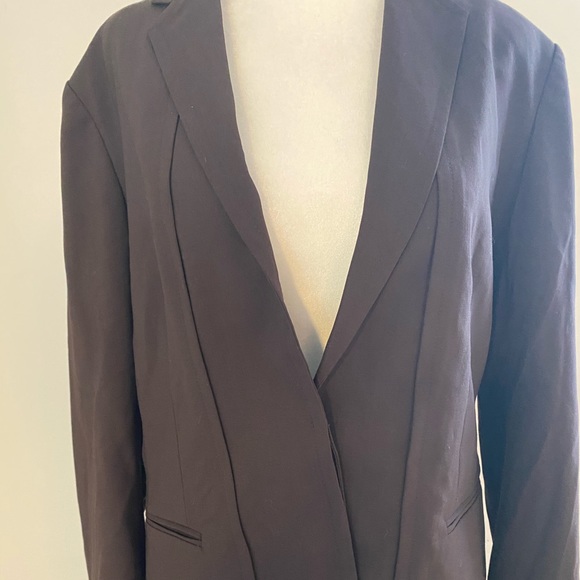 NWT Calvin Klein Brown Blazer Wool Blend Size 8P - Picture 2 of 11